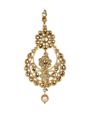 Gold stone antique gold Alloy  Maang tikka 2