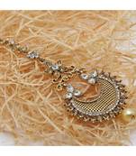 Gold stone antique gold Alloy  Maang tikka