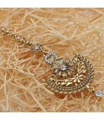 Gold stone antique gold Alloy  Maang tikka