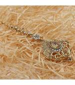 Gold stone antique gold Alloy  Maang tikka