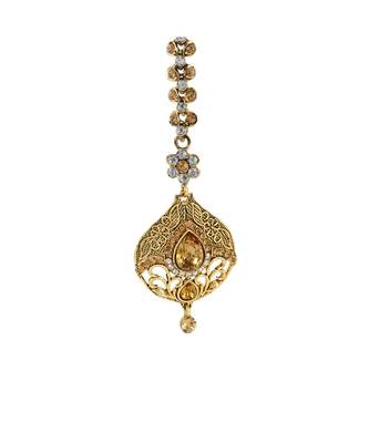 Gold stone antique gold Alloy  Maang tikka 3