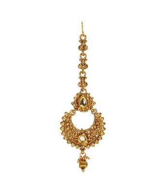 Gold stone antique gold Alloy  Maang tikka 1