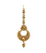Gold stone antique gold Alloy  Maang tikka