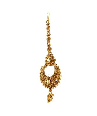 Gold stone antique gold Alloy  Maang tikka 2