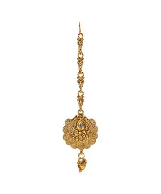 Gold stone antique gold Alloy  Maang tikka 1