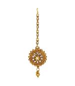 Gold stone antique gold Alloy  Maang tikka