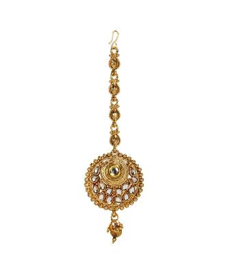 Gold stone antique gold Alloy  Maang tikka 1