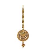 Gold stone antique gold Alloy  Maang tikka