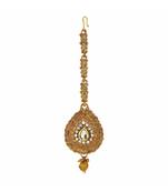 Gold stone antique gold Alloy  Maang tikka