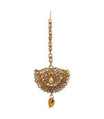 Gold stone antique gold Alloy  Maang tikka