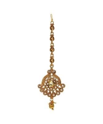Gold stone antique gold Alloy  Maang tikka 1