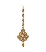 Gold stone antique gold Alloy  Maang tikka