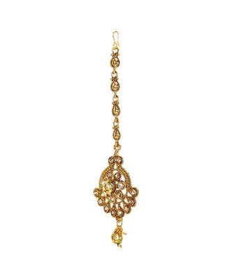 Gold stone antique gold Alloy  Maang tikka 2