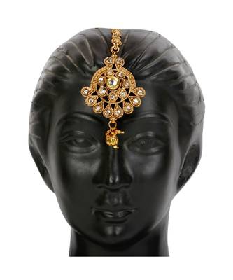 Gold stone antique gold Alloy  Maang tikka 4