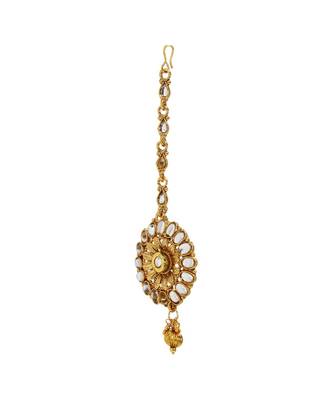 Gold stone antique gold Alloy  Maang tikka 2