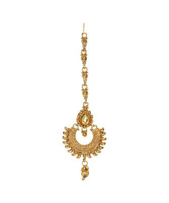 Gold stone antique gold Alloy  Maang tikka 1
