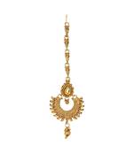 Gold stone antique gold Alloy  Maang tikka