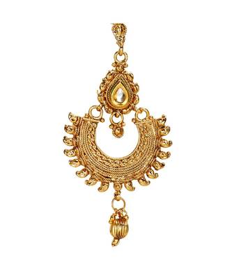 Gold stone antique gold Alloy  Maang tikka 4