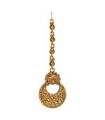 Gold stone antique gold Alloy  Maang tikka