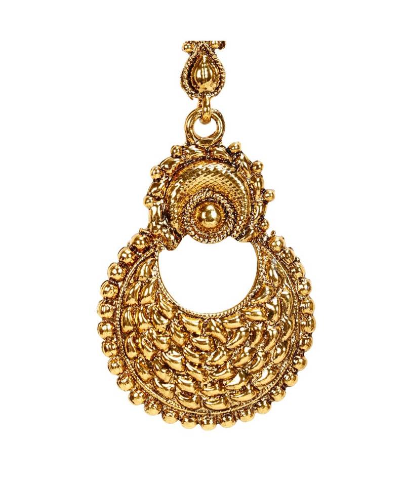 Gold stone antique gold Alloy  Maang tikka