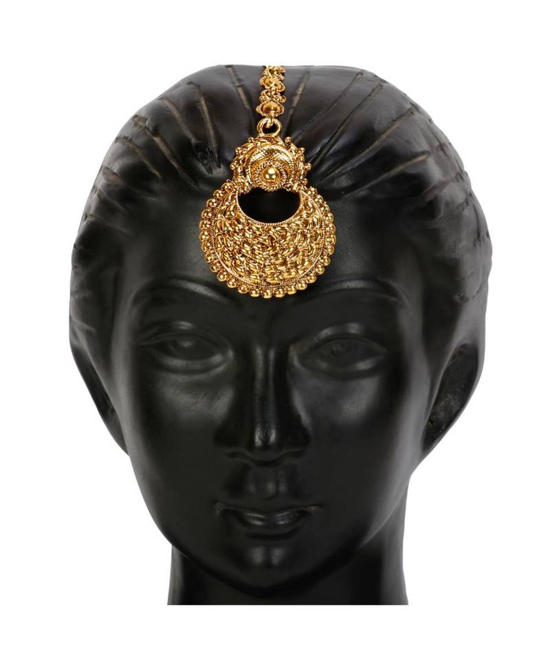 Gold stone antique gold Alloy  Maang tikka