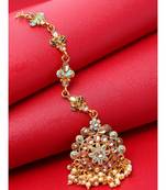 Blue stone antique gold Alloy  Maang tikka