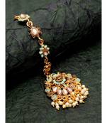 Blue stone antique gold Alloy  Maang tikka