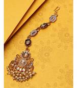 Grey stone antique gold Alloy  Maang tikka