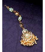 Blue stone antique gold Alloy  Maang tikka