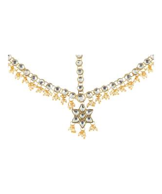 Gold kundan antique gold Alloy  Maang tikka 3