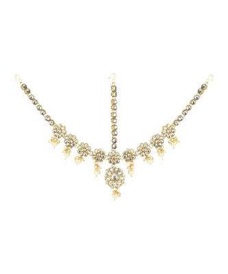 Gold kundan antique gold Alloy  Maang tikka 2