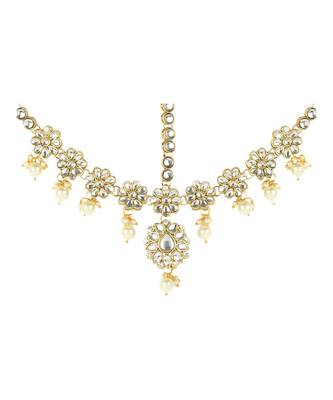 Gold kundan antique gold Alloy  Maang tikka 3