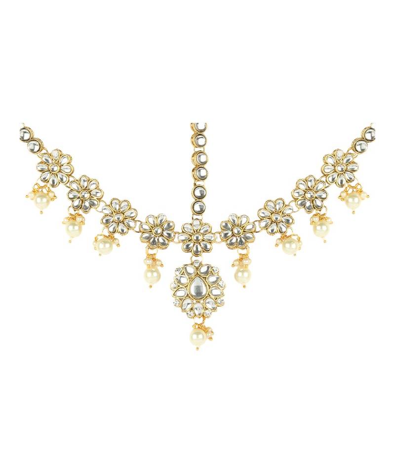 Gold kundan antique gold Alloy  Maang tikka