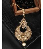 Gold stone antique gold Alloy  Maang tikka
