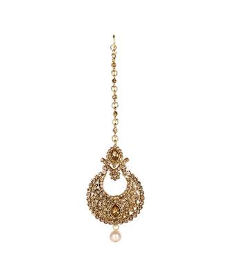 Gold stone antique gold Alloy  Maang tikka 2