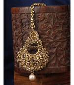 Gold stone antique gold Alloy  Maang tikka