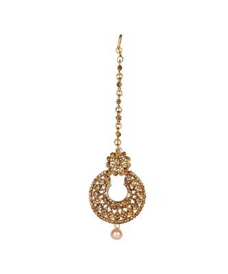 Gold stone antique gold Alloy  Maang tikka 2