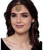 Gold stone antique gold Alloy  Maang tikka