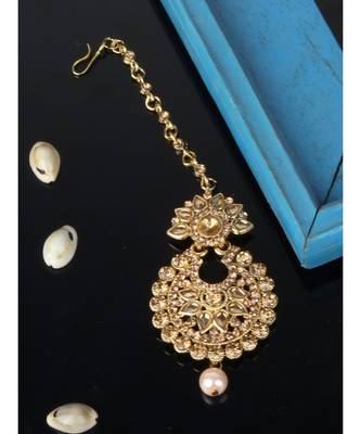 Gold stone antique gold Alloy  Maang tikka 2