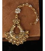 Gold stone antique gold Alloy  Maang tikka
