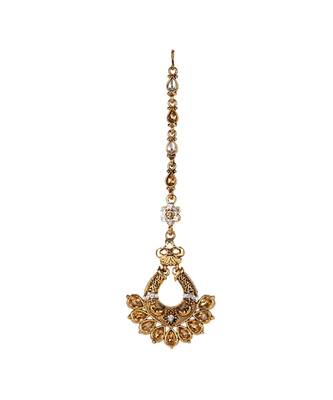Gold stone antique gold Alloy  Maang tikka 2