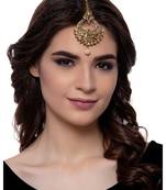 Gold stone antique gold Alloy  Maang tikka