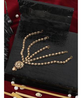 Gold kundan antique gold Alloy  Maang tikka 2
