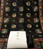  VredeVohgel Black Chikankari  Unstiched Dress Material