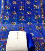  VredeVogel Biue Chikankari  Unstiched Dress Material