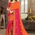 Multicolor embroidered chiffon saree with blouse