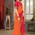 Multicolor embroidered chiffon saree with blouse