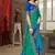 Multicolor embroidered chiffon saree with blouse
