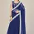 Navy blue plain net saree with blouse