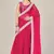 Pink plain net saree with blouse